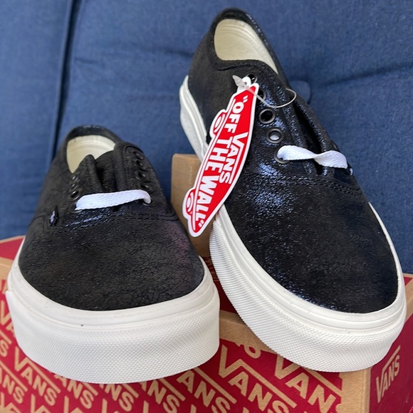 Vans Authentic Cracked Leather Black / Blue Men’s - Picture 8 of 16